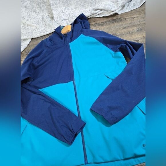 Women's Saucony Boulder Drizzle Jacket sodalite rain wind lightweight large - Picture 12 of 12